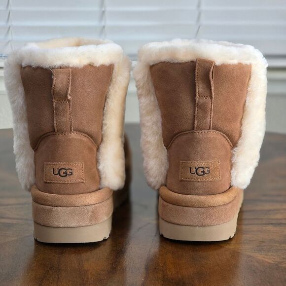 UGG Classic Chillapeak Chestnut Women's Boots Size 9 Suede Lamb Fur 1144046 New - Picture 5 of 14